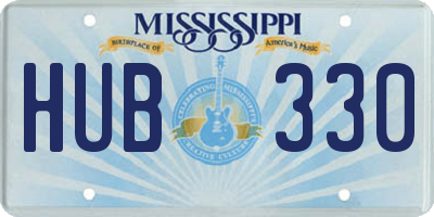 MS license plate HUB330