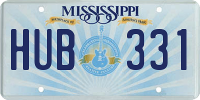 MS license plate HUB331