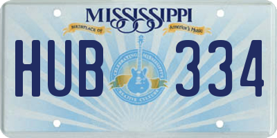 MS license plate HUB334