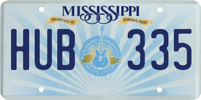 MS license plate HUB335