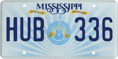 MS license plate HUB336