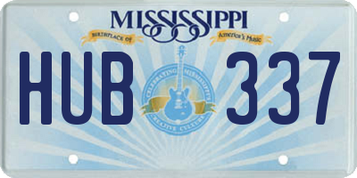 MS license plate HUB337