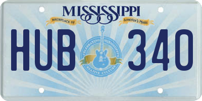 MS license plate HUB340