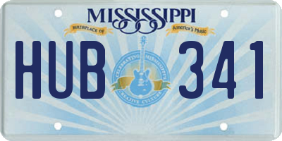 MS license plate HUB341
