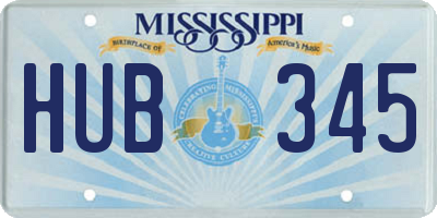 MS license plate HUB345