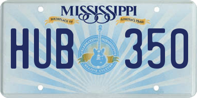 MS license plate HUB350