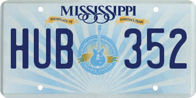 MS license plate HUB352