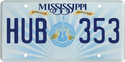 MS license plate HUB353