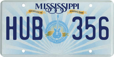 MS license plate HUB356