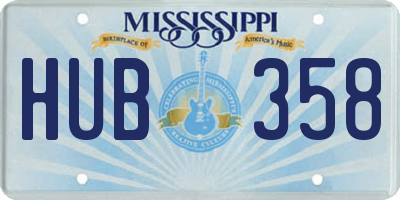 MS license plate HUB358