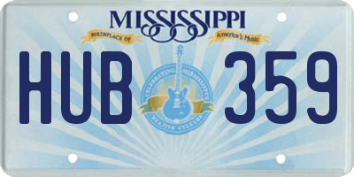 MS license plate HUB359