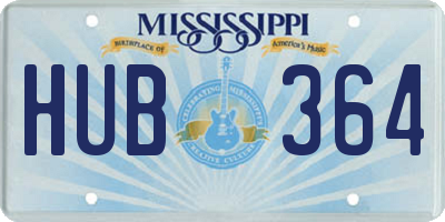 MS license plate HUB364