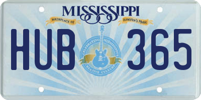 MS license plate HUB365
