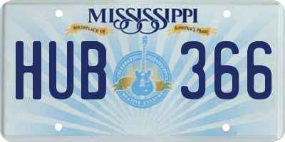 MS license plate HUB366