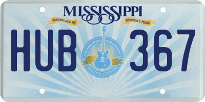 MS license plate HUB367