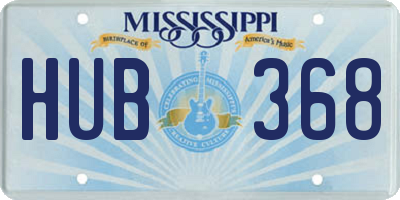 MS license plate HUB368