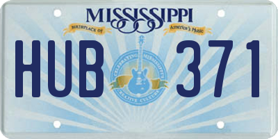 MS license plate HUB371