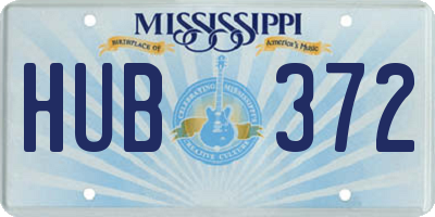 MS license plate HUB372