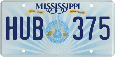 MS license plate HUB375