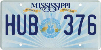 MS license plate HUB376