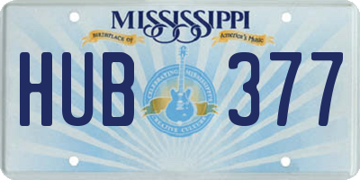 MS license plate HUB377
