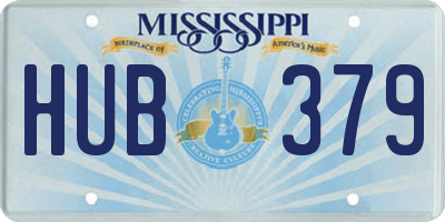 MS license plate HUB379