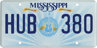 MS license plate HUB380
