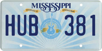 MS license plate HUB381