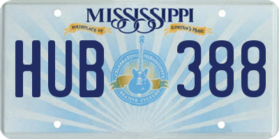 MS license plate HUB388