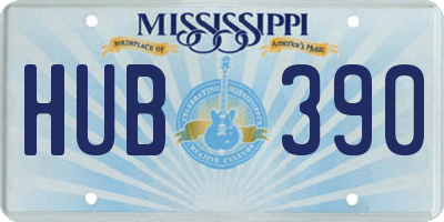 MS license plate HUB390