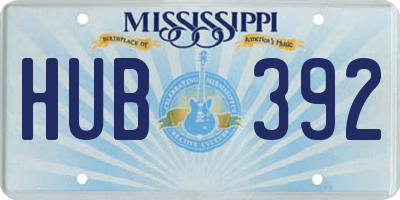 MS license plate HUB392