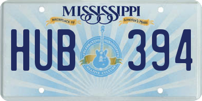 MS license plate HUB394
