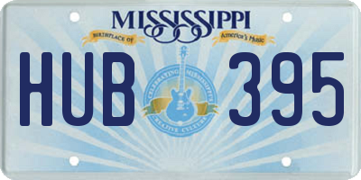 MS license plate HUB395