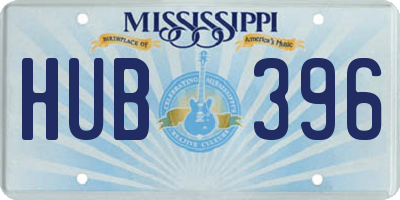 MS license plate HUB396