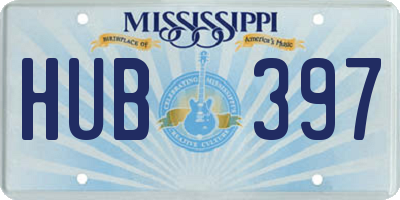 MS license plate HUB397