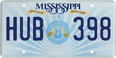 MS license plate HUB398
