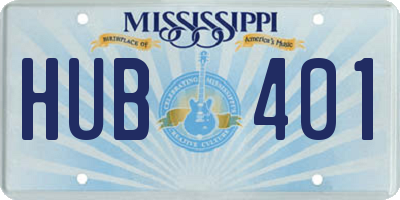 MS license plate HUB401