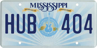 MS license plate HUB404