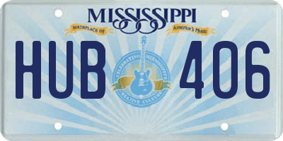 MS license plate HUB406