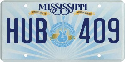 MS license plate HUB409