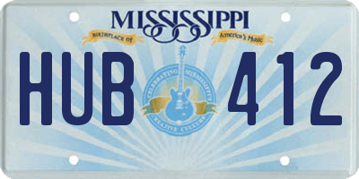 MS license plate HUB412