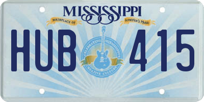 MS license plate HUB415