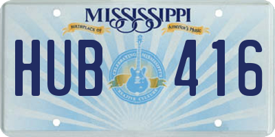 MS license plate HUB416