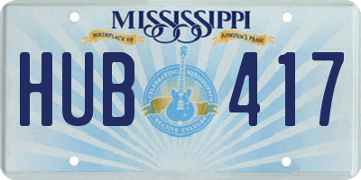 MS license plate HUB417