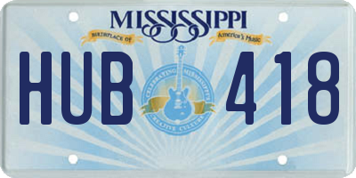 MS license plate HUB418