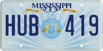MS license plate HUB419