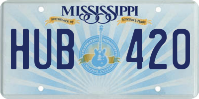 MS license plate HUB420