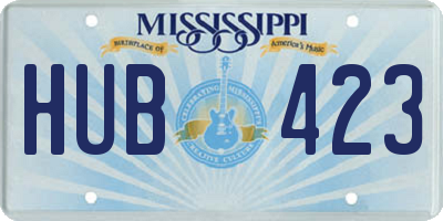MS license plate HUB423