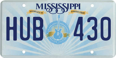 MS license plate HUB430