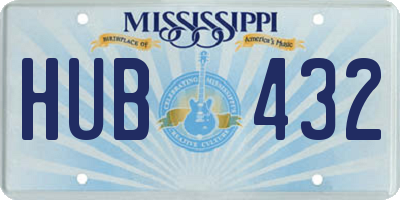 MS license plate HUB432